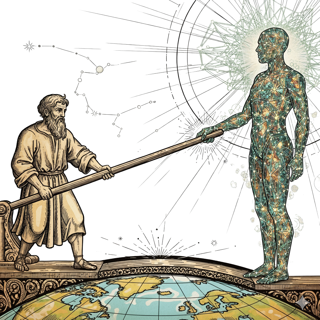 Leverage metaphor - Archimedes with sacred geometry